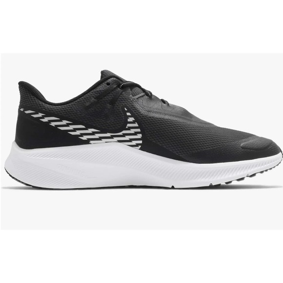 Nike Quest 3 Shield Mens Sz 10 Black Metallic Silver Shoes CQ8894-001